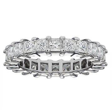 3.00 CT Princess Cut Diamond Wedding Band in 14k White Gold